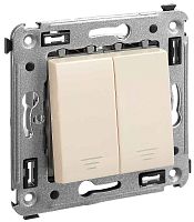 Переключатель без рамки DKC Avanti 2-кл. перекрестный ванильная дымка картинка